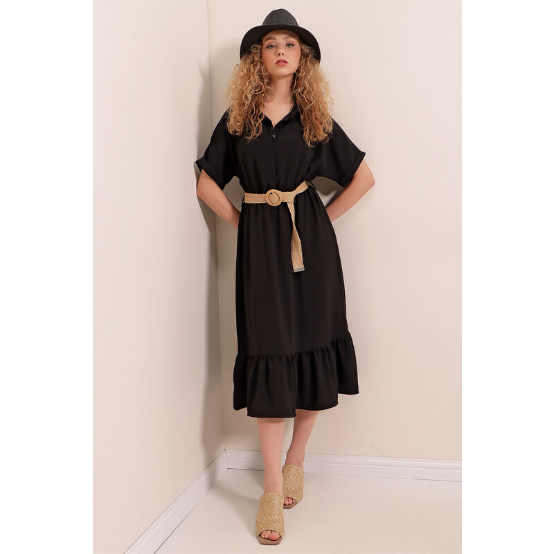 Bigdart 2292 Dress With A Belt - Black