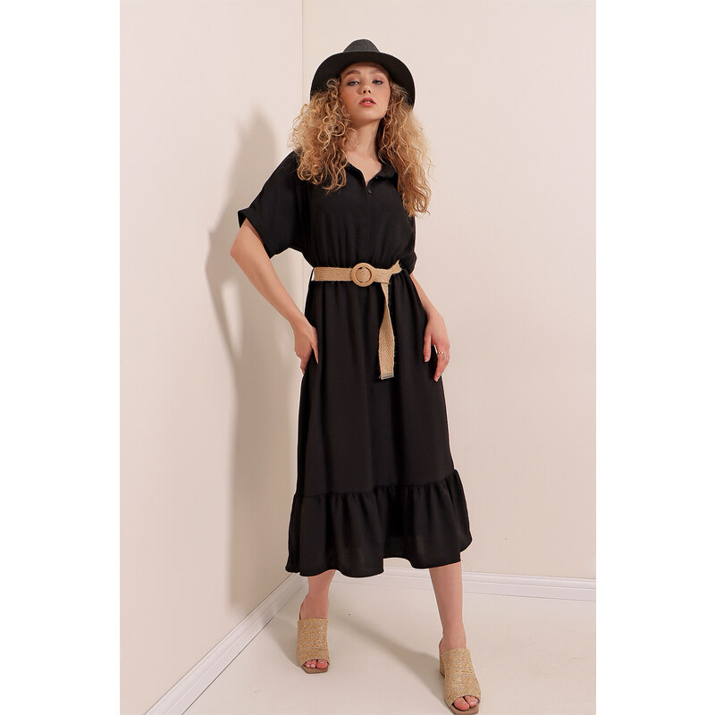 Bigdart 2292 Dress With A Belt - Black