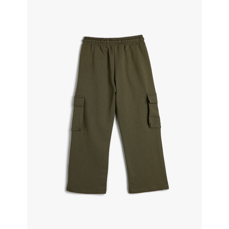 Koton Basic Cargo Sweatpants Flap Pocket Detail Tie Waist