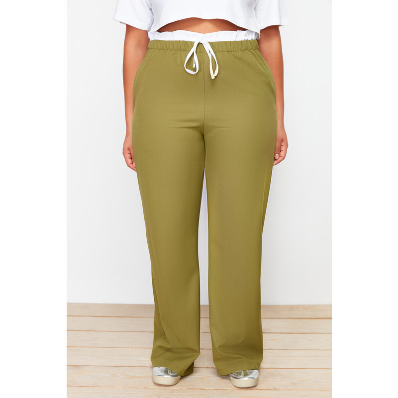 Trendyol Curve Khaki Wideleg Woven Trousers