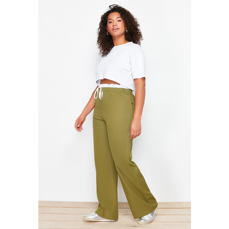 Trendyol Curve Khaki Wideleg Woven Trousers