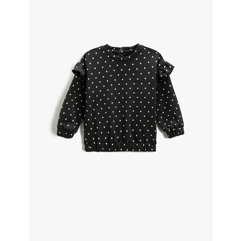 Koton Polka Dot Frilly Sweatshirt