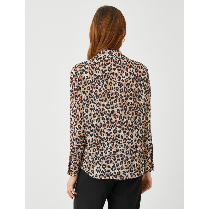 Koton Leopard Pattern Shirt Long Sleeved, Comfortable Cut