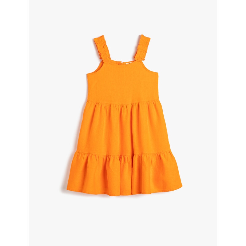 Koton Plain Orange Girls' Long Dress 3skg80075aw