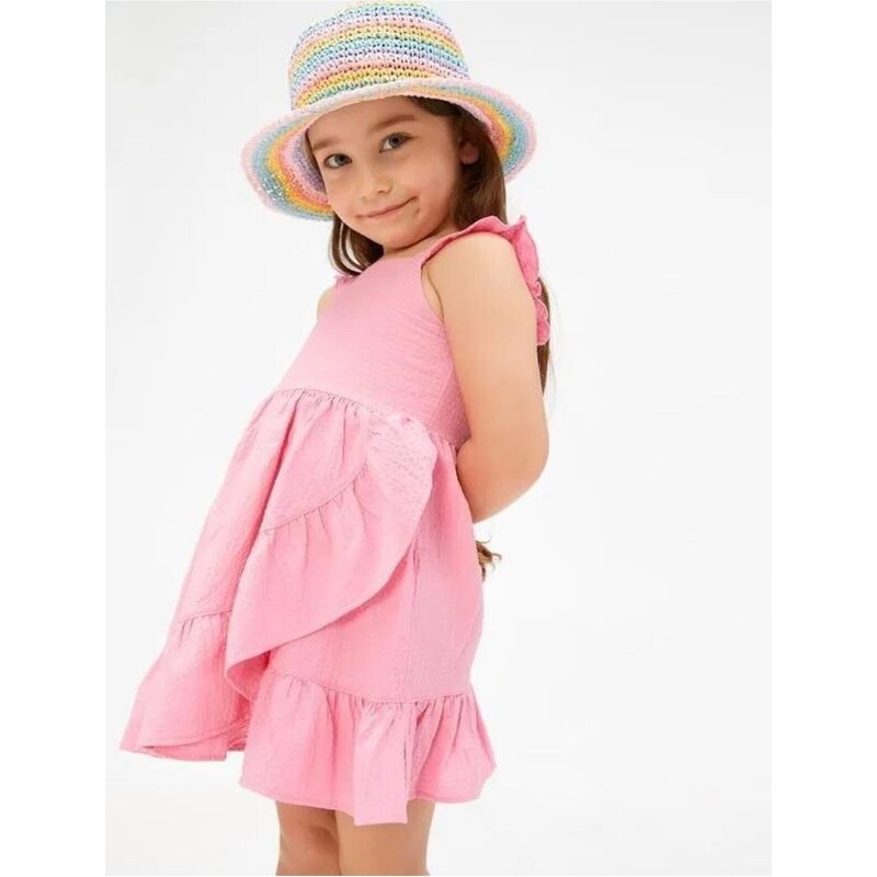 Koton Baby Girl Dress Ruffled Straps U-Neck Layered