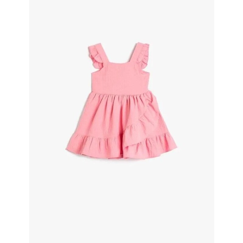 Koton Baby Girl Dress Ruffled Straps U-Neck Layered