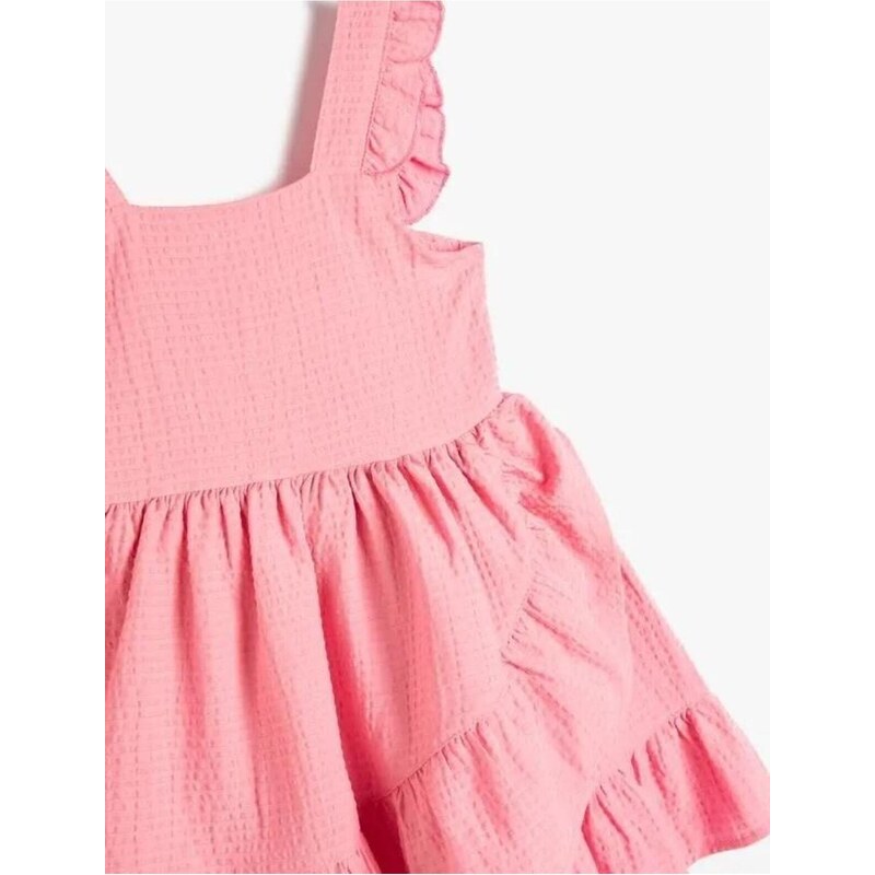 Koton Baby Girl Dress Ruffled Straps U-Neck Layered