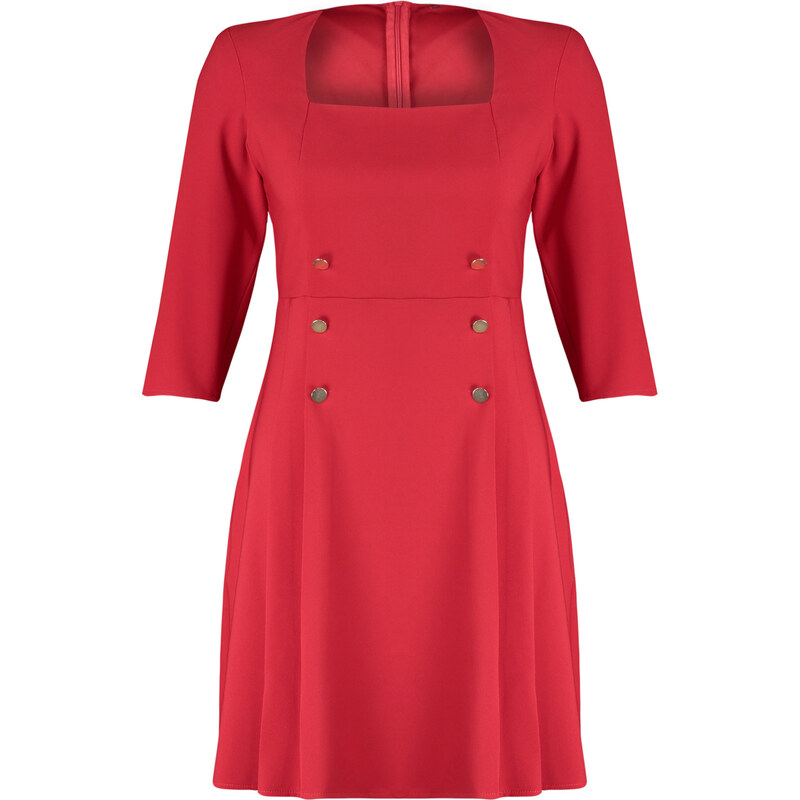 Trendyol Curve Red Woven Dress