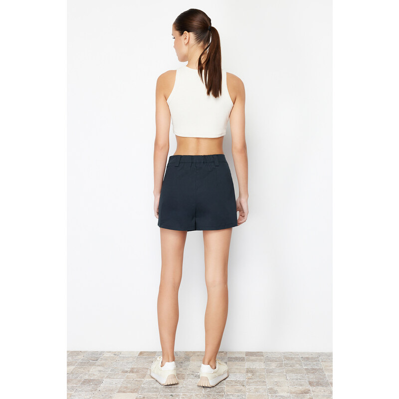 Trendyol Navy Blue Pocket Detailed Woven Short Skirt