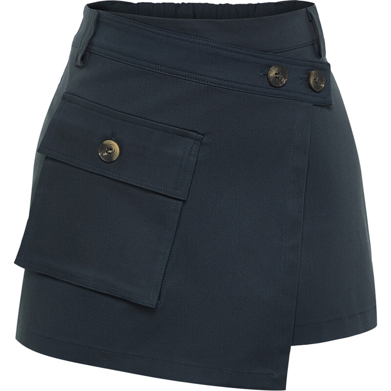 Trendyol Navy Blue Pocket Detailed Woven Short Skirt