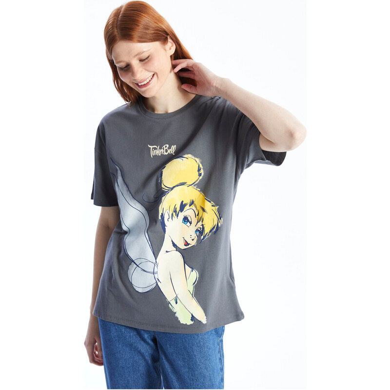 LC Waikiki Women's Crew Neck Tinker Bell Printed Short Sleeve T-Shirt