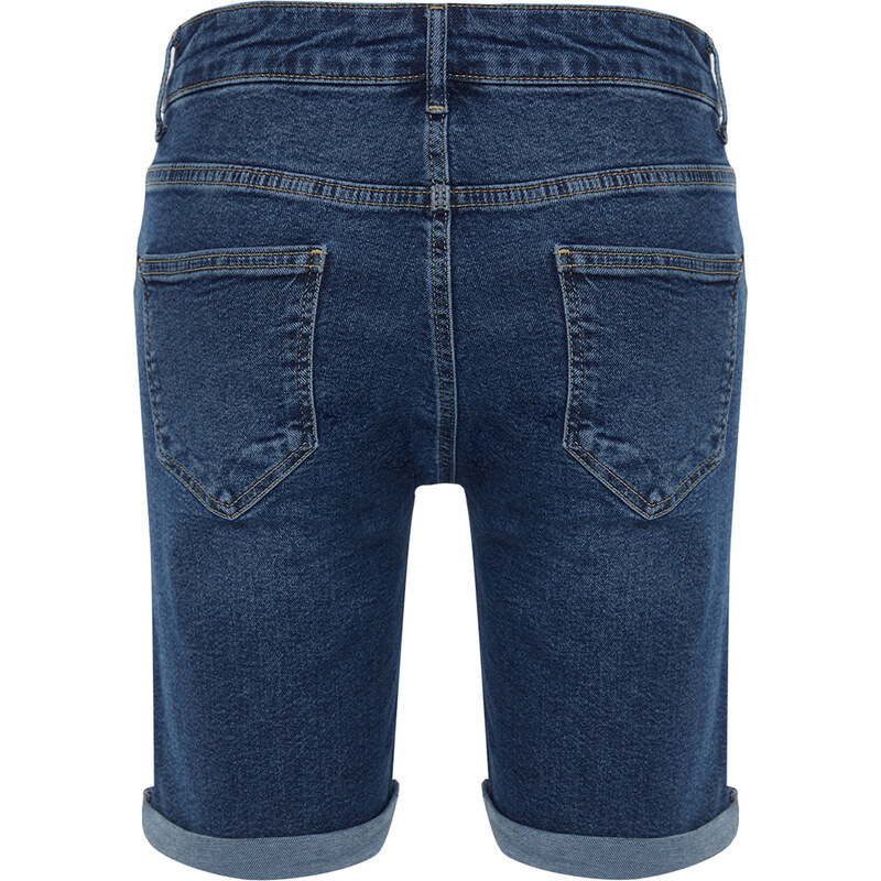 Trendyol Navy Blue Slim Fit Denim Jeans Shorts