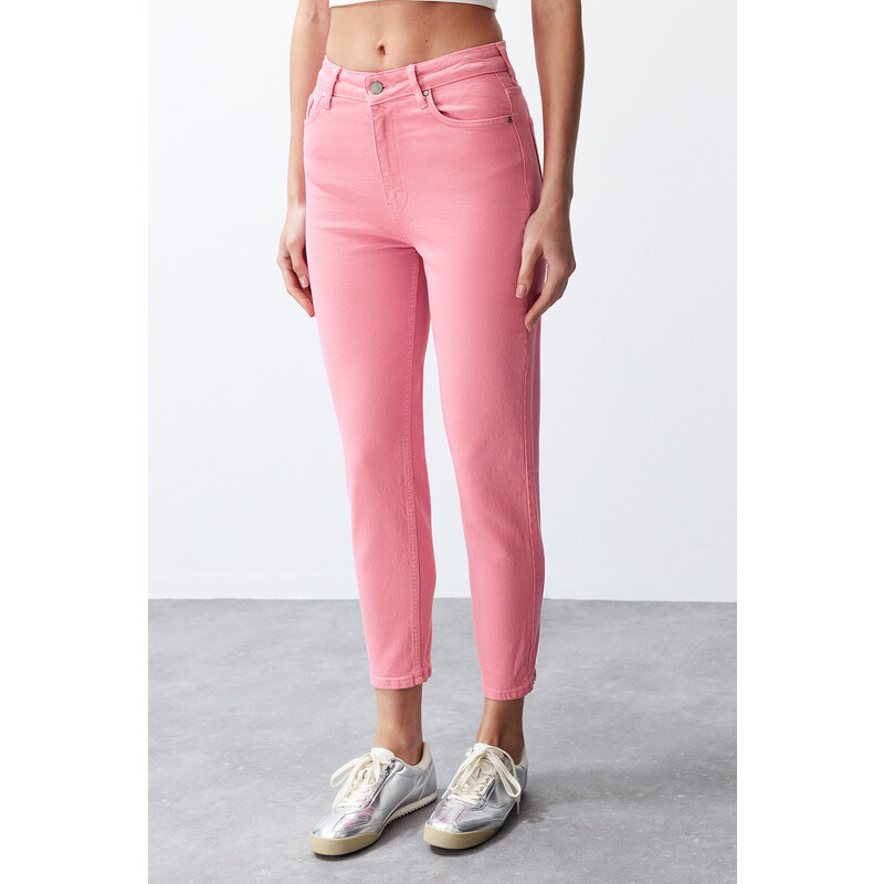 Trendyol Pink High Waist Mom Jeans