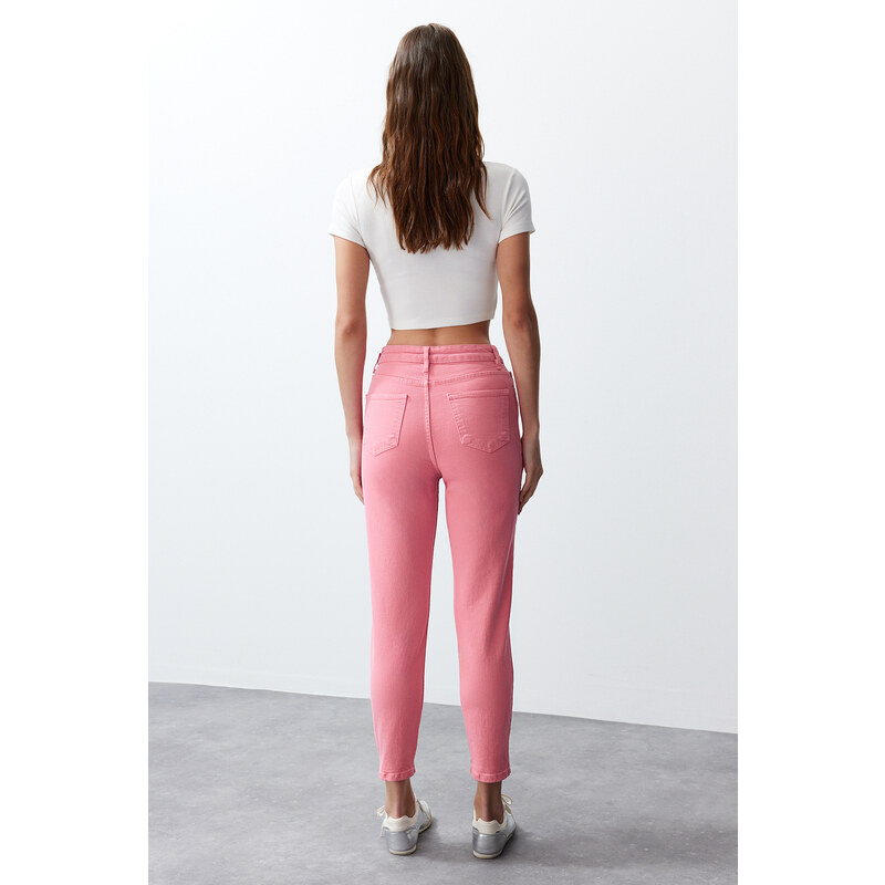 Trendyol Pink High Waist Mom Jeans