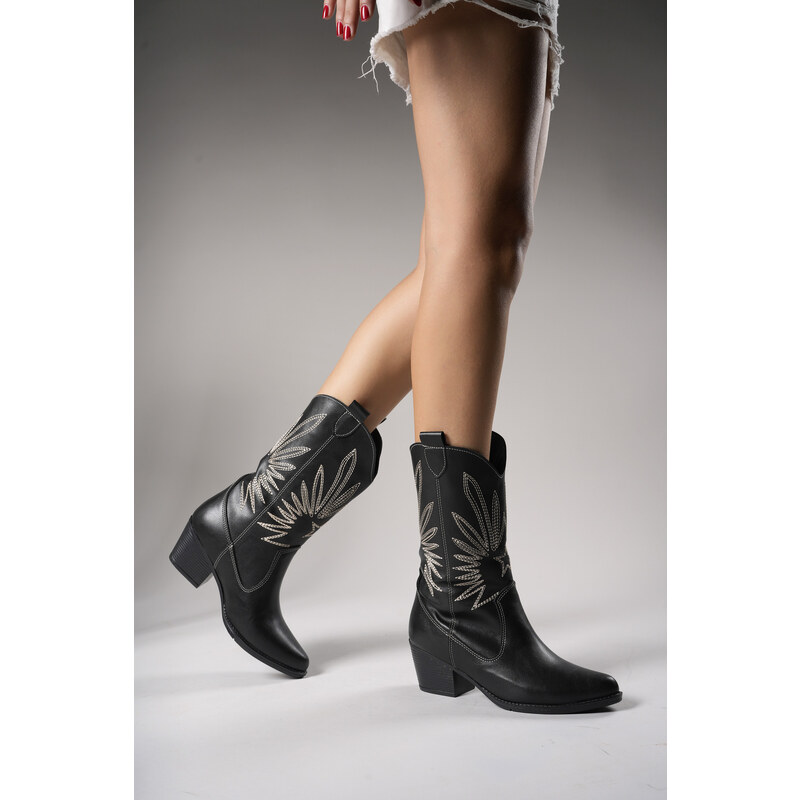 Riccon Rhifthil Women's Boots 00125001 Black Skin.