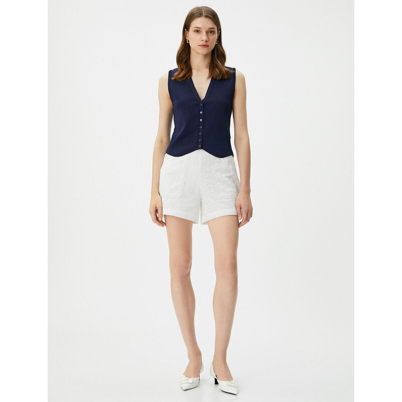 Koton Scalloped Shorts Pocket Standard Waist