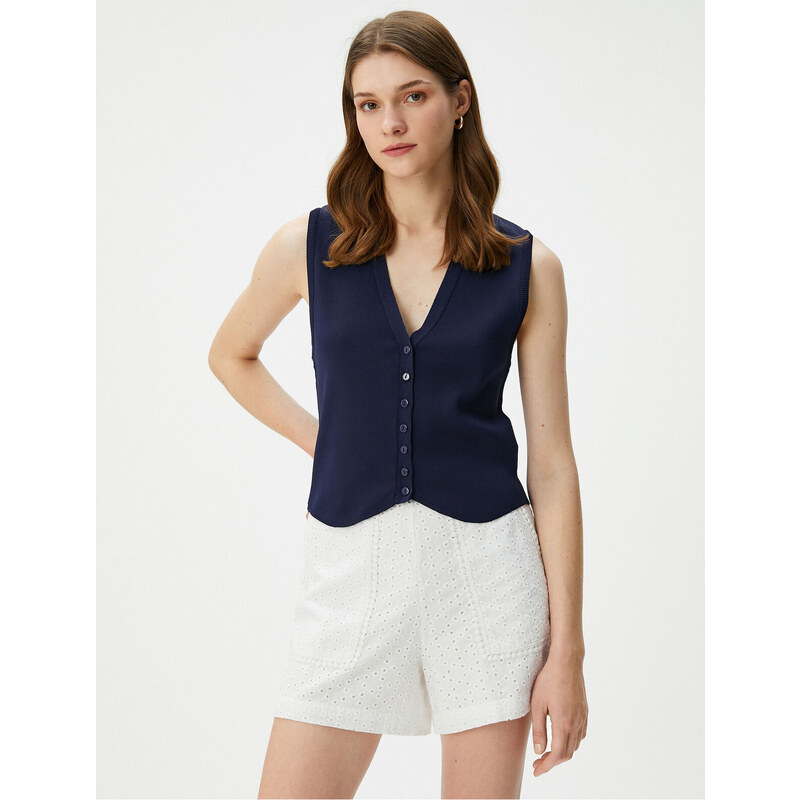 Koton Scalloped Shorts Pocket Standard Waist