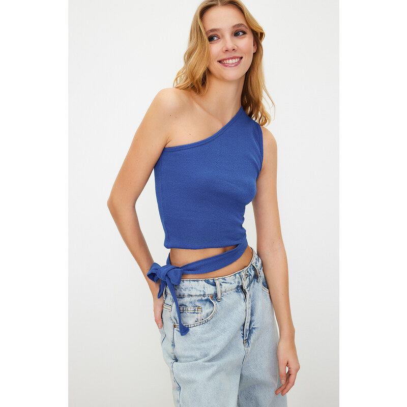 Trendyol Saks One-Shoulder Fitted Blouse