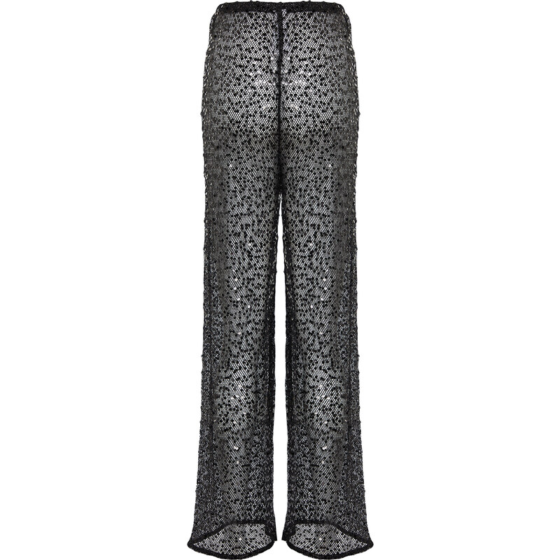 Trendyol Black Knitted Sequined Knitwear Look Trousers