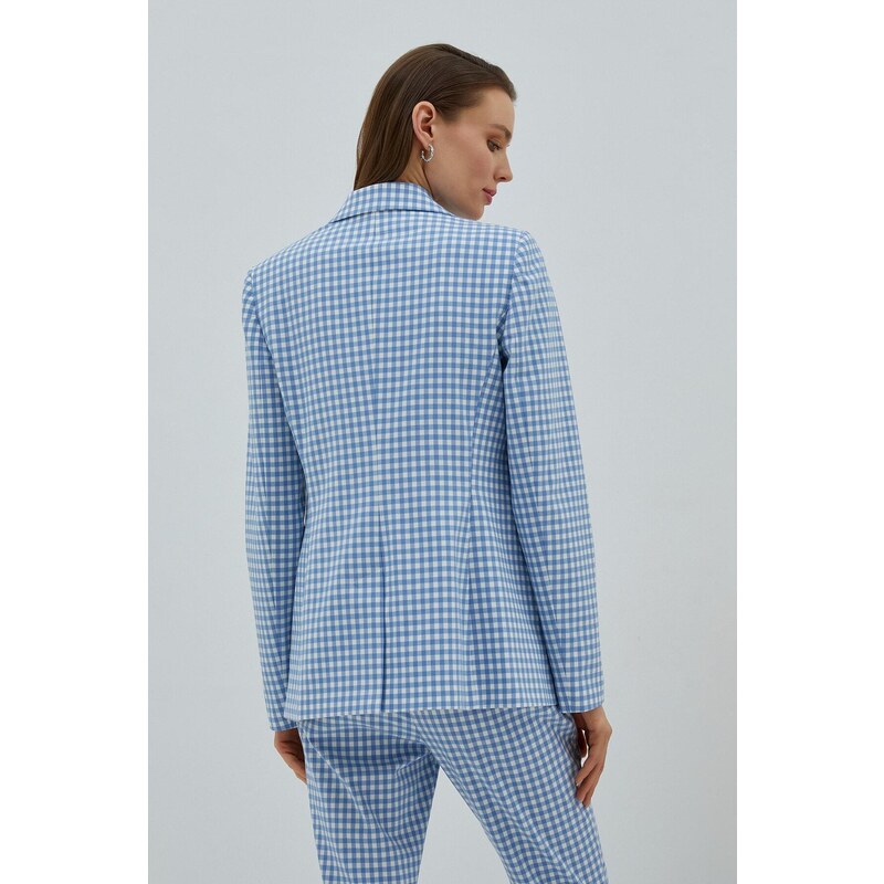 Koton Women's Blue Plaid Jacket