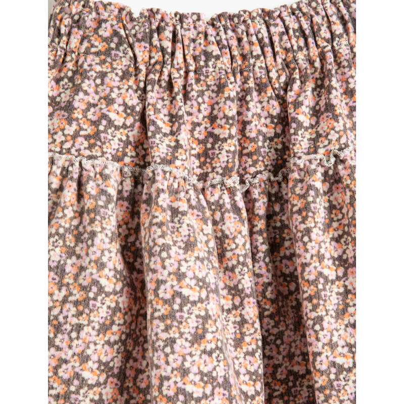Koton Floral Tiered Mini Skirt with Elastic Waist