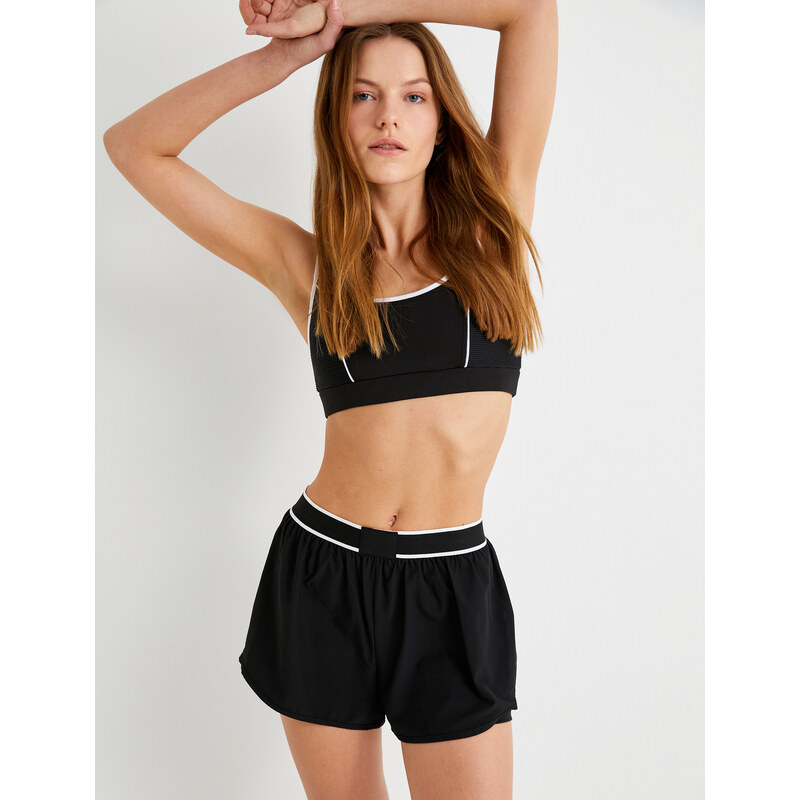 Koton Sports Bra with Thick Straps Piping Detailed.