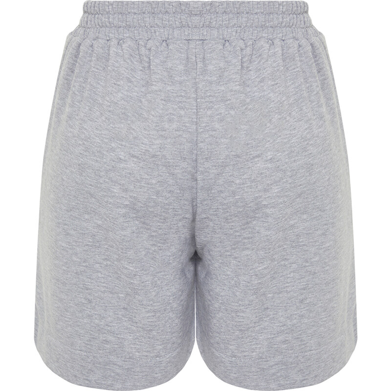 Trendyol Curve Gray Button Detailed Knitted Shorts & Bermuda