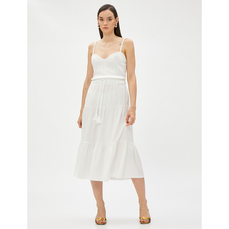 Koton Tiered Waist Midi Skirt