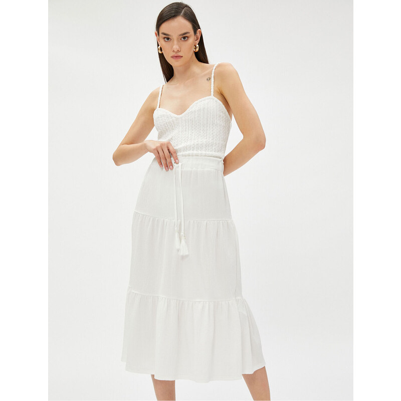 Koton Tiered Waist Midi Skirt