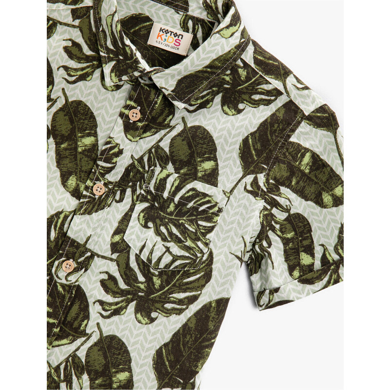 Koton Floral Print Pocket Detailed Cotton Shirt