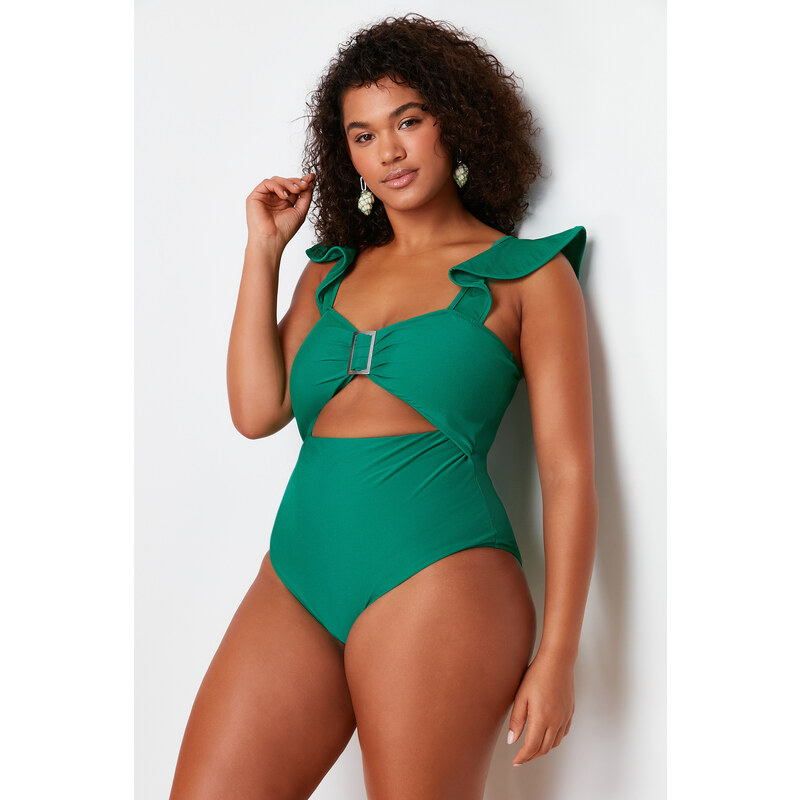 Trendyol Curve Green Balconette Swimsuit with Recovery Effect