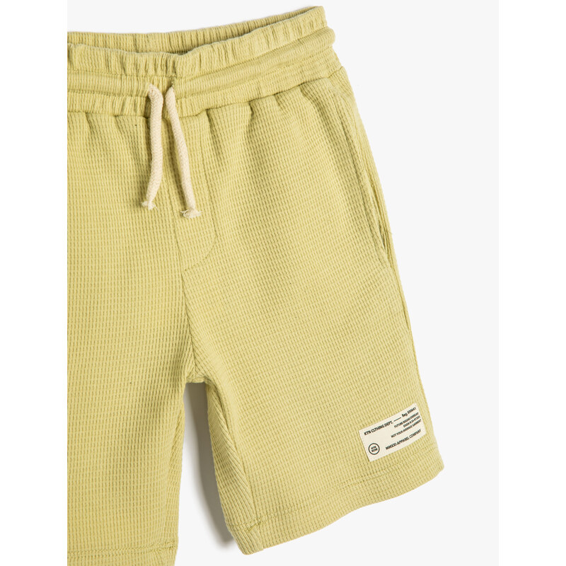Koton Cotton Shorts with Tie Waist, Pockets.