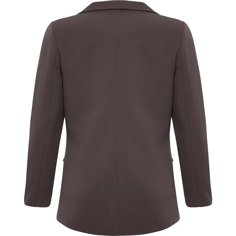 Trendyol Anthracite Regular Lined Double Breasted Closure Woven Blazer Jacket