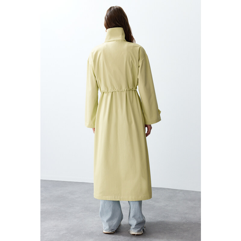 Trendyol Mint Oversize Wide Cut Long Trench Coat