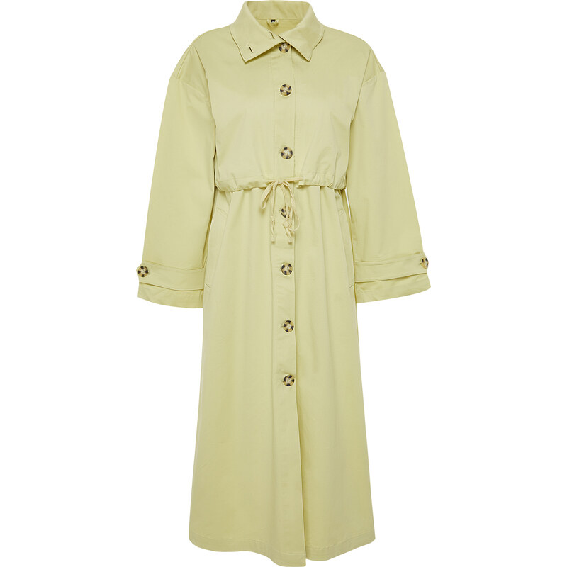 Trendyol Mint Oversize Wide Cut Long Trench Coat