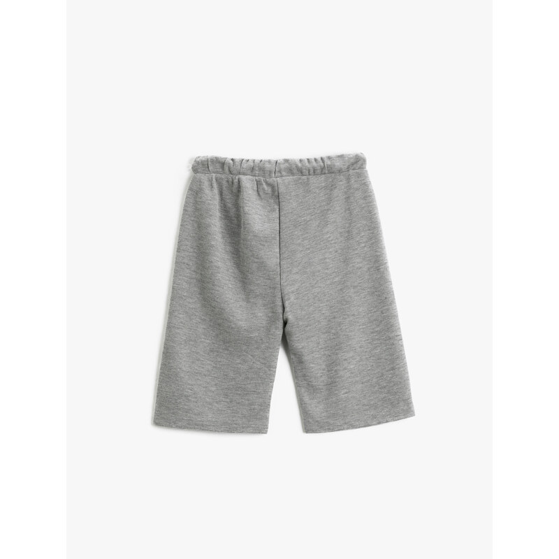 Koton Boy's Tie Waist Shorts Cotton with Tiger Print Detail