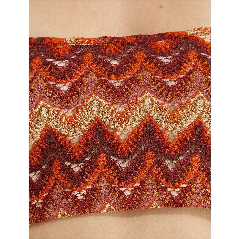 Koton Knit Detailed Patterned Crop Undershirt