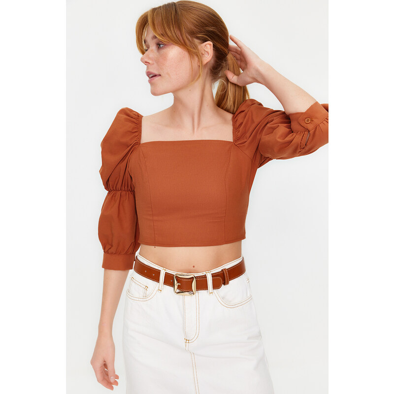 Dámský crop top Trendyol Ruffle detailed