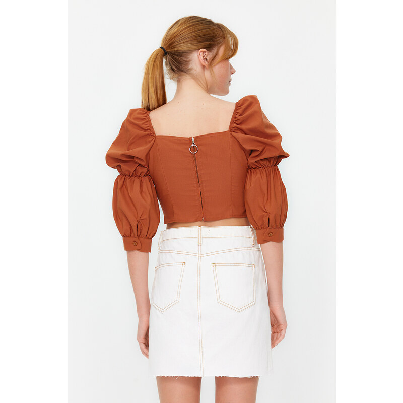 Dámský crop top Trendyol Ruffle detailed