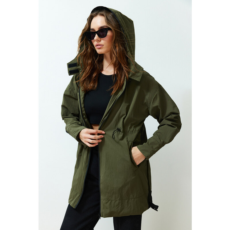 Trendyol Khaki Oversize Wide Cut Raincoat