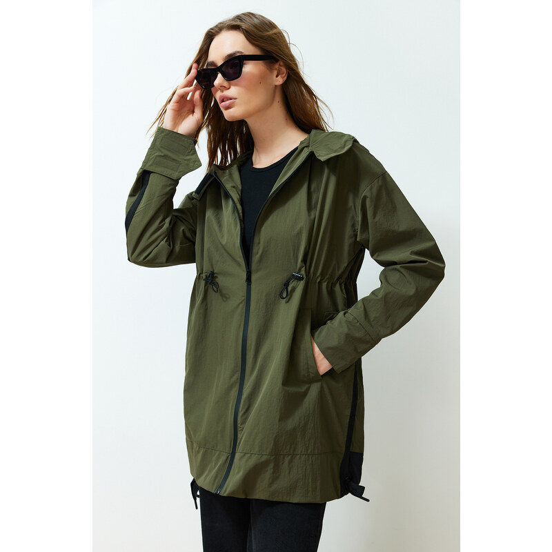 Trendyol Khaki Oversize Wide Cut Raincoat