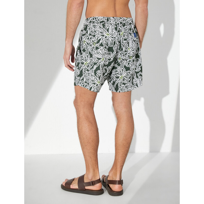 Koton Marine Shorts Floral Laced Waist Pocket