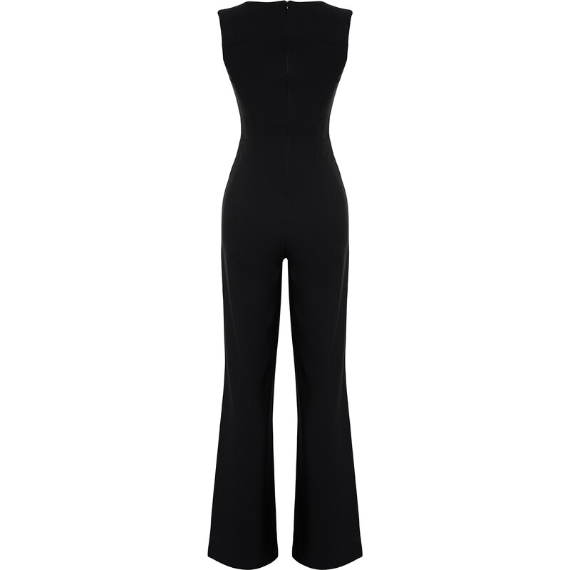 Trendyol Black Wide Leg Woven Unlined Jumpsuit