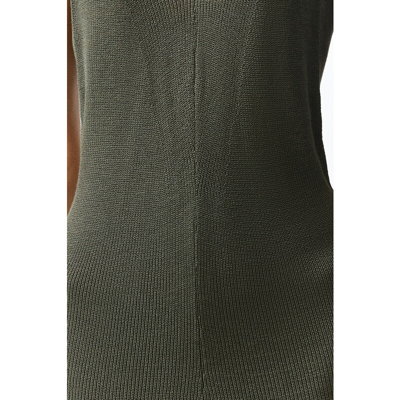 Trendyol Khaki Maxi Knitwear Basic Dress