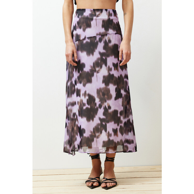 Trendyol Multi Color Patterned Chiffon Fabric A-line Midi Length Woven Skirt