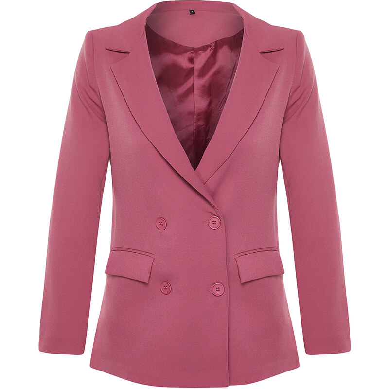 Trendyol Pink Regular Lined Double Breasted Closure Woven Blazer Jacket