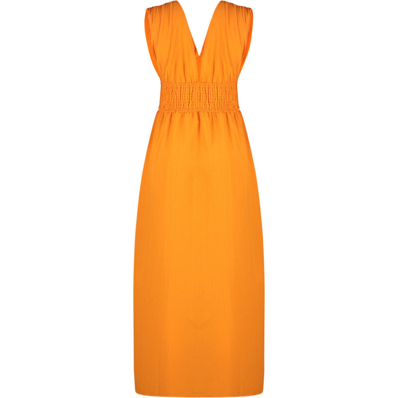 Trendyol Orange Maxi Woven Slit Beach Dress