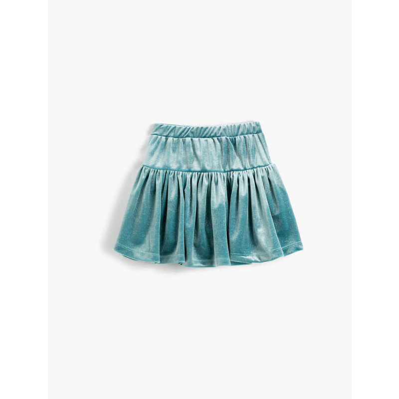 Koton Velvet Shorts Skirt with Glitter Detail.