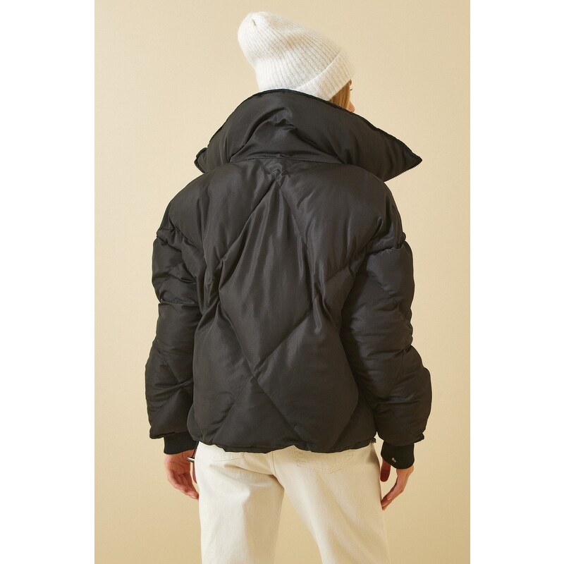 Happiness İstanbul Women's Black Oversized Puffy Coat