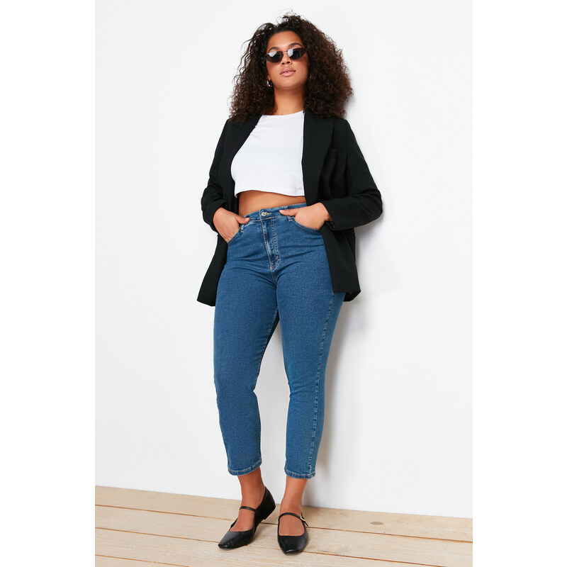 Trendyol Curve Blue Short Length Stretchy Skinny Denim Jeans